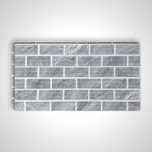 Deconil EPS 3D Wandpaneel Ziegeloptik – 100x50x2 cm – Realistische Backsteinoptik Wandverkleidung – Leicht, DIY Montage, Wärme- & Schalldämmung – Für Innen & Außen (SWP-E7, 2 Stück)