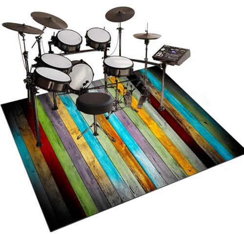 Qesjodfu 140 x 100 cm Alfombra Bateria Electronica Alfombra de Tambor Alfombrilla para Batería Alfombras Acusticas Alfombrillas Insonorizada Alfombras Drum para Instrumentos Musicales Antivibracion