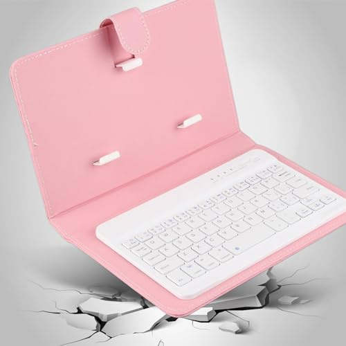 aqxreight Funda con Tapa para Teclado Inalámbrico Universal con Soporte para Teléfonos iOS/Rosa iOS Ligera y Compacta para Incluir 6-9 5 cm (Ancho del Teléfono 4 5''-6 8'' (Pink)