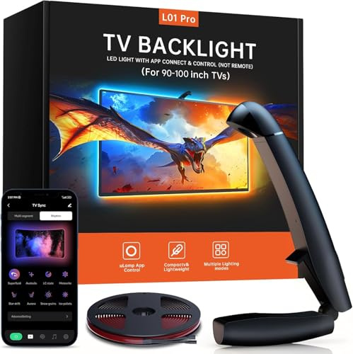 Retroiluminación de TV, luces LED cortables de 21 pies que cambian para pantalla de 90 a 100 pulgadas y monitor de PC, retroiluminación de TV con sensor, control de aplicación inteligente