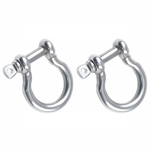 M20 2 Pack D Ring Screw Shackles, 304 Stainless Steel Shackle D Shape Heavy Duty D-Shackle for Marine Mounting, Camping, Sports and Hiking Accessories
