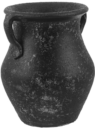 HOLIDYOYO Porta Utensilios de Cerámica Vintage Rústico de 18 Cm para Cocina, Soporte Multiusos para Cucharas, Tenedores y Palillos, Organizador Resistente para Encimera, Fácil Limpieza