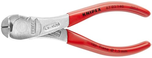 KNIPEX Pince coupante de devant à forte démultiplication chromée gainées en plastique 145 mm, 67 03 140