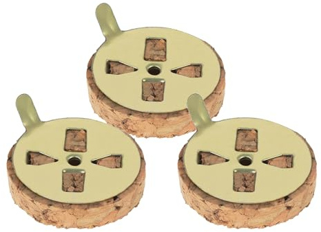 Lot de 3 flotteurs en liège pour lampes à huile – Support de mèche flottant en liège naturel pour lampes de vigilance, église et autel domestique, convient pour l'huile d'olive