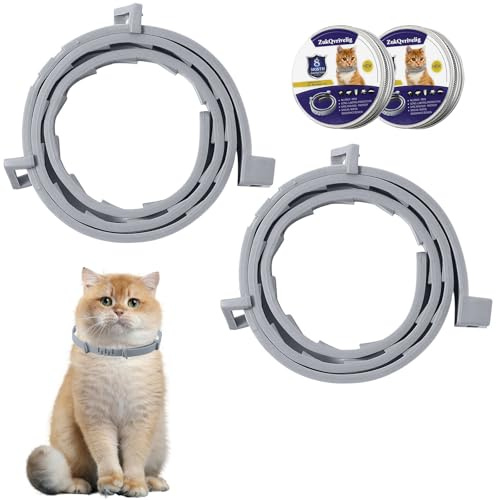 2 collari per gatti, collari per gatti sicuri, impermeabili e regolabili, estratti di piante naturali, adatti per cuccioli di gatto di oltre 7 settimane (39 cm)