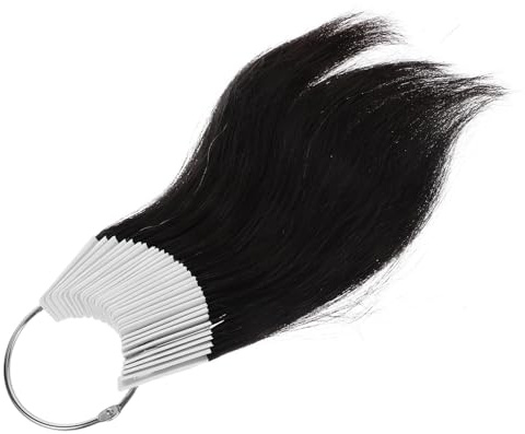 BCOATH Nuancier de Couleurs Cheveux Humains Noir 30 Pièces Anneaux Pvc Blanc Réutilisables et Lavables pour Formation en Coiffure et Tests de Couleur