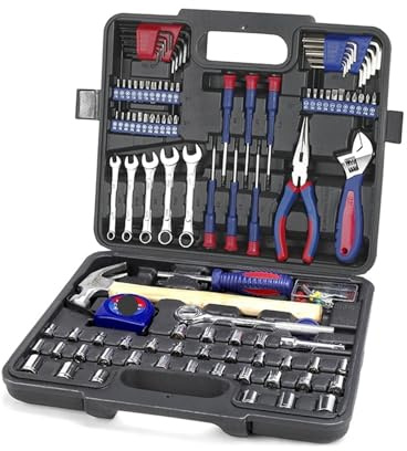 MPAIKJUB Home Repair Toolkit 165 PCS Home Tool Set Wrench Screwdriver Plier Socket Hand for Household Reparing with Solid Carrying Box