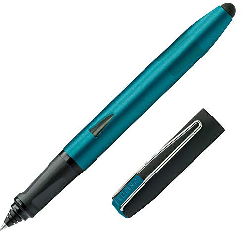 ONLINE Rollerball Switch Plus, Tinten-Rollerball und Touchpen für Tablets und Smartphones in einem, Multifunktions-Stift für Büro oder Grundschule, Standard-Tintenpatronen, Petrol, Rollerballspitze, 1 Stück (1er Pack)