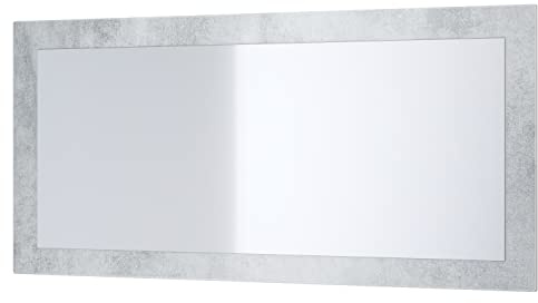 Vladon Spiegel Lima, Made in Germany, Wandspiegel mit Rahmen im modernen Stil, Beton Oxid Optik (89 x 45 cm)