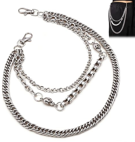 Xrten Herren Hosenkette Punk Hosenkette,Jean Hosenkette Wallet Chain aus Legierung