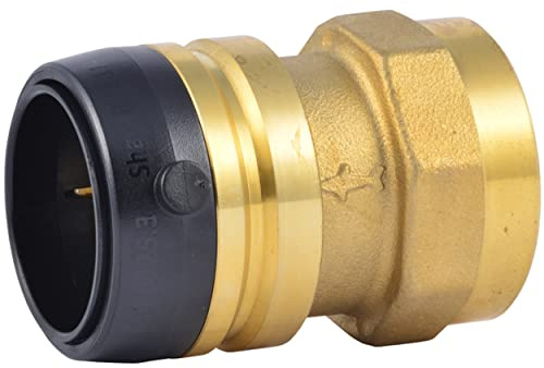 SharkBite 1-1/4 Inch FNPT Adapter, Push to Connect Brass Plumbing Fitting, PEX Pipe, Copper, CPVC, PE-RT, HDPE, UXL113532F