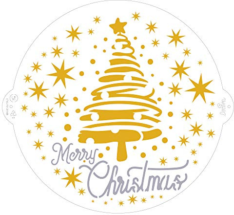 DECORA 9270979 SCHABLONE MERRY CHRISTMAS TREE & STARS Ø 25 CM