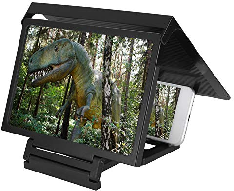 Byged Loupe Écran, 3D HD Amplificateur d'Écran Pliable pour Smartphone Agrandisseur d'Amplificateur de Loupe d'Écran de Téléphone Support Pliable pour Tous Les Smartphones.