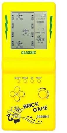 HLF 3.5-inch Large Screen Retro Arcade Game Console for Kids, Built-in 23 Classic Games, Yellow