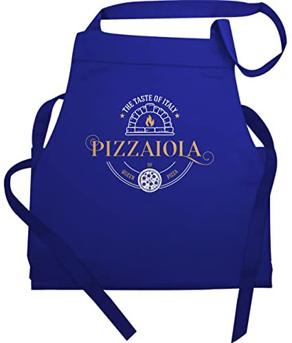 Shirtracer Schürze Geschenk - Pizzaschürze - Damen - Pizzaiola Pizzabäckerin - 60x87 - Royalblau - pizza kochschürze pizzaiolo italien pizzabäcker küchenschürze pizzaschürzen für kochschürzen macher