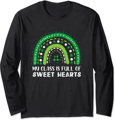 My Class Is Full Of Sweet Rainbow Plaid St. Patrick's Day Langarmshirt