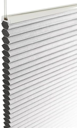 Deco4Me Wabenplissee ohne Bohren (70 x 140 cm, Weiß (Blackout)) - lichtundurchlässig & wärmeisolierend - Blickschutz & Sichtschutz für Fenster innen - Verdunkelungsplissee Thermo Jalousie