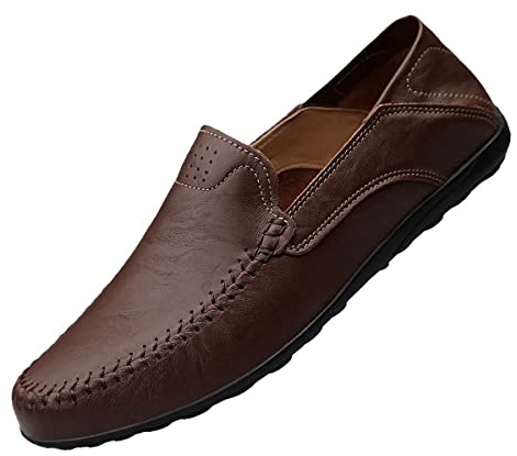 Mocassin Homme Cuir Penny Loafers Conduite Bateau Chaussures Respirant d'affaires Oxfords Ville Casual Souple Chaussons (42,4#,Système Taille Chaussures EU,Numérique,Masculin,Adulte,Moyen)