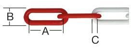 Vormann 008206060RW Absperrkette Stahl, 6mm, Rot-Weiß, 15 Meter