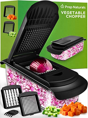 2-in-1 Vegetable Chopper & Cutter - Manual Food Chopper - Veg Veggie Onion Dicer - Salad Chopper - Potato Chipper - Cheese Grater - Kitchen Tools & Gadgets