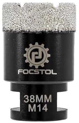 FOCSTOL Brocas Diamante - 38mm Corona Diamante para Porcelanico Baldosa Cerámica Mármol Granito Cuarzo para M14 Rosca Amoladora Angular