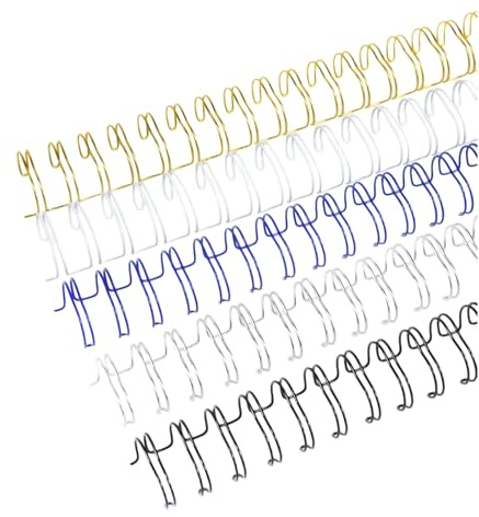 RAYSON Spirale Metallica per Rilegatura, 23 Anelli, 90 Fogli, Passo 2:1, 12,7 mm, Formato A4, Multicolore, Confezione 100 Pezzi