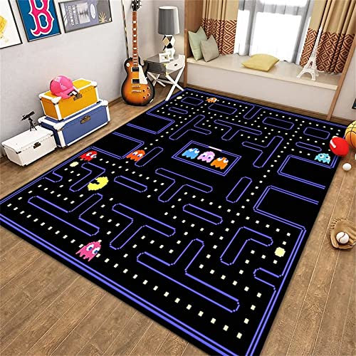 SUNYRDSM Flokati Teppich Waschbar Teppich Flur rutschfest Schwarzer Wohnzimmer Teppich Lila Linien Dekoration kann rutsch fest angepasst Werden Teppich Günstig 120x200cm