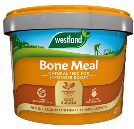 Natural Plant Feed Bonemeal Fertiliser - 8kg Bone Meal Plant Food & Root Builder Garden Fertiliser with Topline Card for Outdoor Garden Plants, Vegetable Roots, Hedges, Trees, Flowers