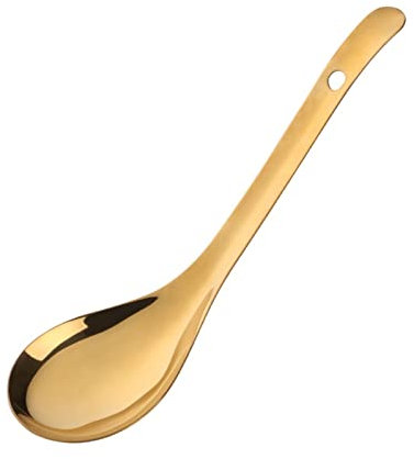 Steel Ladle 2pcs Large Soup Cooking Utensil Spoons 18/8 Stainless Steel Soup Ladle Rice Serving Spoon Gold Kitchen Cooking Spoon Table Spoon Cooking and Serving Spoon for Soup (Color : Rose Gold, Si