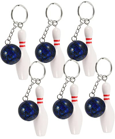 CAXUSD 6stücke Teiliges Bowling Pin Und Ball Schlüsselanhänger Originelle Bowling Schlüsselanhänger Als Party Mitgebsel Für Kindergeburtstag Freunde Junge Mädchen Und Familien