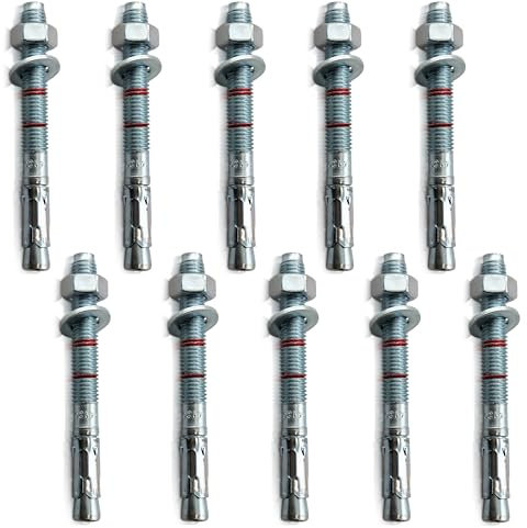 Schwerlastdübel M12x120 verzinkt 10 Stück - ETA Zulassung | Option 7 für ungerissenen Beton | Beton-Anker für schwere Lasten | Bolzenanker Betonanker Ankerbolzen Schwerlastduebel | M8 M10 M12