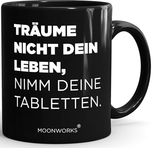 MoonWorks Tasse Spruch Sarkasmus schwarzer Humor Arbeitskollegen Geschenk lustig Bürotasse demotivierender Kaffeebecher Schwarz standard