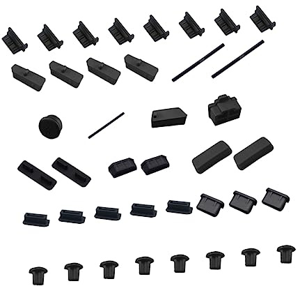 USB Staubschutzstopfen für Mainboard Anschlüsse aus Silikon Schwarz | Computer und Motherboard Schnittstellen, 40 Stück Pack, Selbstgemacht Bau, Schützt vor Oxidation Zufälliger Stil