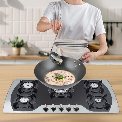 90 * 51cm Einbau-Gasherd YUNRUX Fünfflammige Gasherd Edelstahl Energiesparende Gaskochfeld Kochplatte LPG Gaskocher Herdplatte Kochfeld für Propangas Gas-Herd für Küche, Camping & Wohnmobil