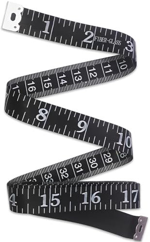 BAVALIN Schneidermaßband/Maßband Körper - 2 in 1 Körpermaßband Massband Körper Von Gewichtsverlust, Medizinische, Körpermessung, Schneider - 150cm/60 Zoll Weiches Maßband (Schwarz)