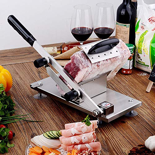 Stainless Steel Manual Frozen, Meat Cheese Food Slicer Vegetable Sheet Slicing Machine,Meat Cutter Beef Mutton Roll for Home Cooking Kit of Hot Pot