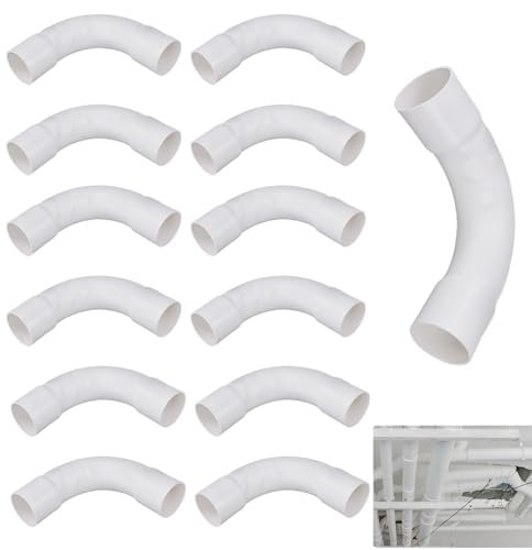 JCUGSBS Curva Di Raccordo 90° Per Tubo Rigido Passacavi, Elettrico a Gomito, Cavo Canale Installazione Per Case, Cantine, Pareti, Tetti, 12PCS, 16mm