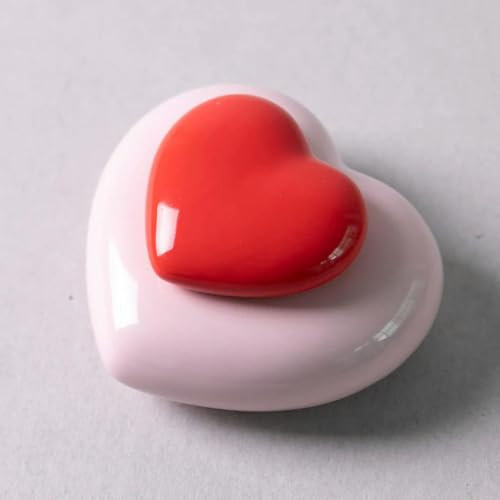 TPIONEER Mini Barattolo sigillato in Ceramica a Forma di Cuore, Barattolo Portatile in Ceramica per Il tè, Capsule per Pillole, flacone erogatore per Rossetto, Contenitore per Il tè
