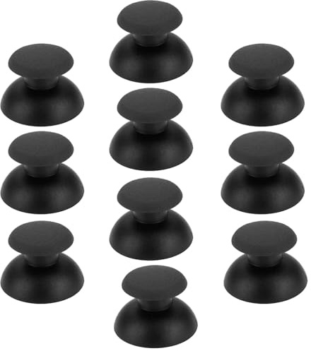 The Lord of the Tools 10pcs Small Hole Rocker Cap Joystick Thumb Stick Cap Game Controller Small Hole Cover Joystick Cap Compatible with PS1 PS2 Black