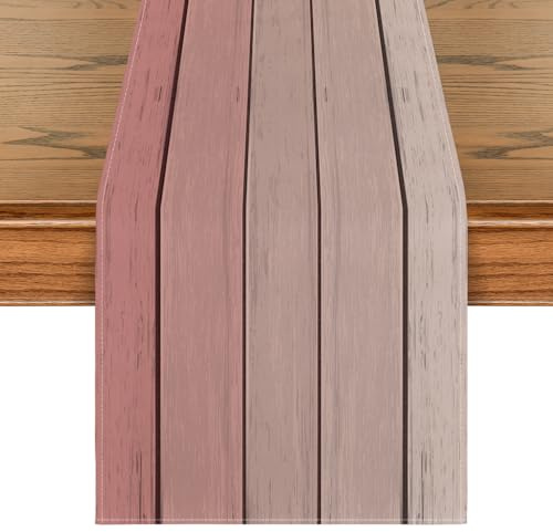 Artoid Mode Runner da tavolo con assi rosa antiche in legno rustico per la Festa della Mamma, San Valentino, cucina, decorazione da tavolo per interni, vacanze, feste, 40 x 140 cm