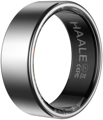 HAALE Bague Connectée Tracker Fitness Acier Inoxydable Homme Femme | Bluetooth 5.0 vers Android et iOS; étanche IP68; suit sommeil, stress, cycle menstruel; inclut l'appli HAALE gratuite