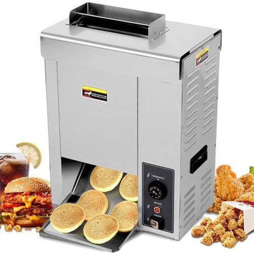 lealovengzh Presse à Hamburger,Machine à Hamburger ChaîNe Automatique-Grill Pain éLectrique Commercial 2000W,TempéRature RéGlable 50-300℃+Grillage Illimité+Importation Double RangéE Silver