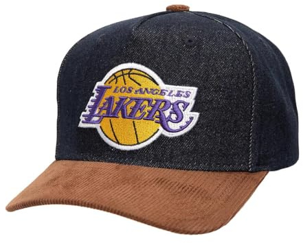 Mitchell & Ness NBA Cord D-Stressed Snapback Cap Los Angeles Lakers Denim/Brown