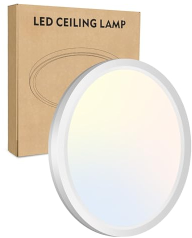 libtit 18CM LED Deckenleuchte Flach, 15W 1500LM Runde Badlampe Decke, 3000K-6500K 5CCT LED Deckenlampe für Badezimmer, Schlafzimmer,Küche, Keller, Balkon