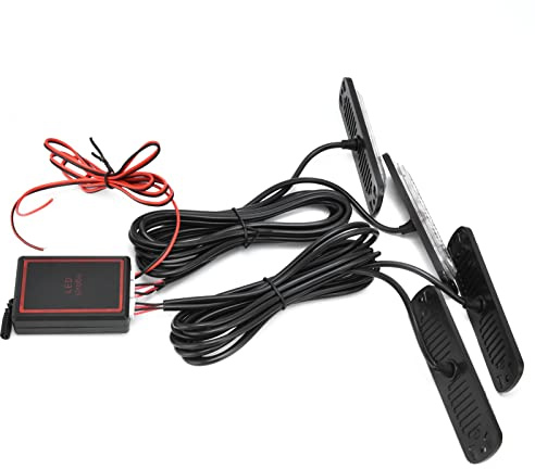 Fafeicy Auto 4x6led Sync Blu Rossa Blu Flash Flash LED LED di Avviso di Emergenza 12V con Telecomando per la Guida di Sicurezza