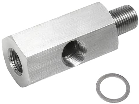 1/8 BSPT to NPT Adapter Tee, Oil Pressure Sensor Turbo Feed Line Gauge | Precision machined for leak-proof seal, fits multiple car models, ideal for turbo, hydraulic & industrial use