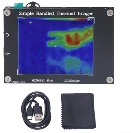 Jotekonoby Caméra d'imagerie thermique, thermomètre infrarouge portable 7 en 1 avec écran LCD de 3,2 pouces, plage de mesure -40 à 300 °C, caméra infrarouge portable pour