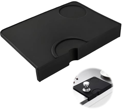 QEAS Coffee Tamper Mat with Corner Edge Support, Anti Slip Coffee Mat Easy to Clean, Coffee Accessories Barista at Home, Cafe Baristas, Office