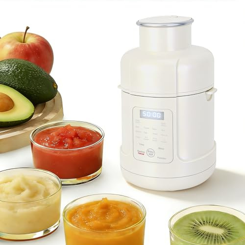 Babynahrungszubereiter, 5-in-1 Dampfgarer & Mixer mit Timer, LED Display, Auto-Clean – Glas 316 Edelstahl BPA-frei, Babybrei selbst machen für 6-12 Monate Beikost, Beikost Zubereiter