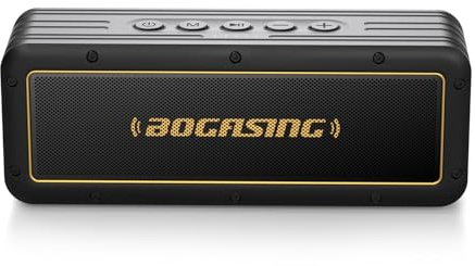 BOGASING G4 Bluetooth Speaker, 50W Portable Wireless Speaker with Deep Bass & Stunning Balanced Sound, 24H Playtime, IPX7 Waterproof, Bluetooth 5.3, EQ, TWS, TF Card, AUX, USB-C, Outdoor Speaker